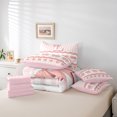 thumbnail image 4 of Erosebridal Pink Alphabet Bedding Queen Size,Geometric Buffalo Bedding Sets Queen Size,Letter Personalized Comforter Sets with Sheets,Microfiber Kawaii Room Decorative,Reversible,7 Pieces, 4 of 6
