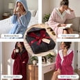 thumbnail image 4 of OLGDLZW Women's Hooded Fleece Robe, Soft Plush Full Length Bathrobe with Pockets and Tie Belt, Cozy Long Lounge Robe for Home,Light Pink 2XL/3XL, 4 of 5