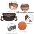 thumbnail image 3 of Bolso de hombro Bolso bandolera pequeño para mujer Riñonera con correa ancha para mujer Monedero de cuero para mujer Riñonera de moda Bolso de hombro Correa de hombro extraíble (Negro), 3 of 6