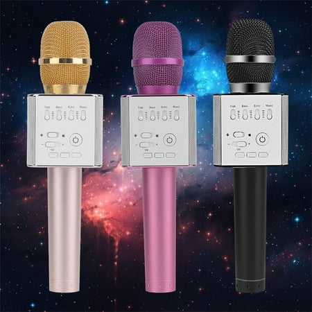 Q9 Super Bass Wireless Bluetooth Mobile Phone Karaoke Microphone Handheld KTV Singing Speaker For IOS For Android