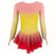 thumbnail image 2 of LIUHUO Long Sleeve Gradient Skating Dresses Girls Women. Polyester Diamond Decorated Customizable with Diamond Adorned Back Straps, 2 of 7