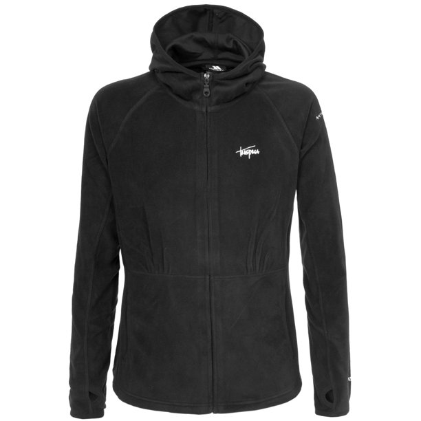 Trespass - Cazadora / Chaqueta Forro Polar con capucha y cremallera completa Modelo Marathon Mujer (Negro)