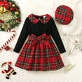 thumbnail image 4 of LAPAKIDS Toddler Girl Clothes 4-5T Long sleeve Top + Skirt + Hat Plaid Christmas Outfits, 4 of 7
