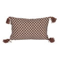 thumbnail image 3 of Bloomingville Cotton Printed Lumbar Pillow with Tassels, French Knots and Pattern, Multicolor, 3 of 3