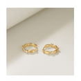 thumbnail image 2 of Aretes Xtellar Dorados Nodo Con 4 Zirconias Brillantes, 2 of 4