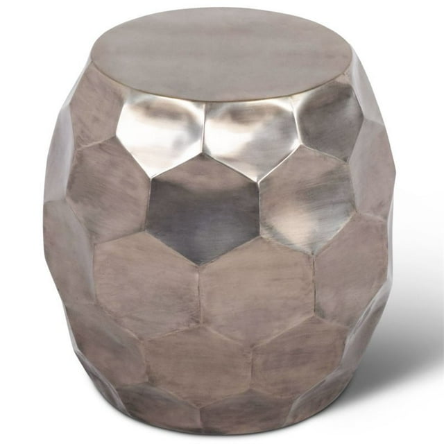 Stomp 20" Round Accent End Table in Antique Nickel