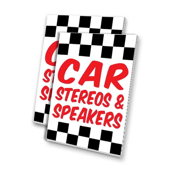 Car Steros And Speakers (24" X 36") 4mm Corrugated Plastic Panel, Graphics Applied To 1 Side (Pk of 2)