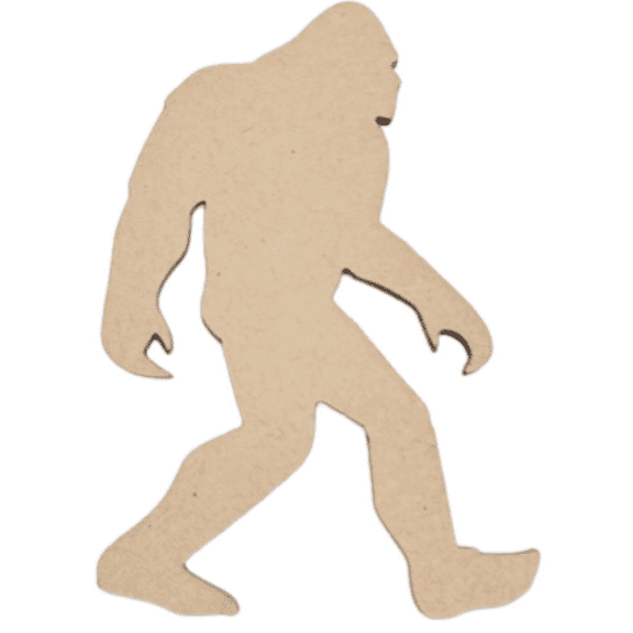 Krafty Supply Wooden Big Foot / Sasquatch , 1/8" Thick MDF, Bulk Set of 10 Wooden Big Foot / Sasquatch, Small, 3 inches
