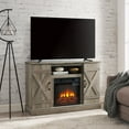 thumbnail image 2 of Farmhouse Classic Media TV Stand for TV up to 50",Antique Entertainment Center with 18" Electric Fireplace,Television Stands with Open and Closed Storage Space,Gray Wash, 2 of 7