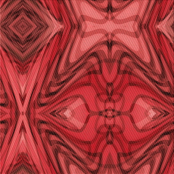Ahgly Company Indoor Square Patterned Lava Red Area Rugs, 5' Square