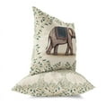 thumbnail image 2 of Tusker Blossom Throw Pillow with Removable Cover in Beige 18x18, 2 of 3