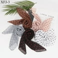 thumbnail image 2 of Zhuge Elegant Personalized Scarf, Chiffon Square Scarf Simulation Silk Scarf, Decorative Small Dot Scarf (Brown), 2 of 2