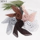 thumbnail image 2 of Xiao Hua Elegante bufanda personalizada, cuadrada de gasa, de seda sintética, con lunares pequeños decorativos (negra), 2 of 3