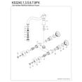 thumbnail image 6 of Kingston Brass KS3248PX Vintage Double-Handle Wall Mount Bathroom Faucet, Brushed Nickel, 6 of 8