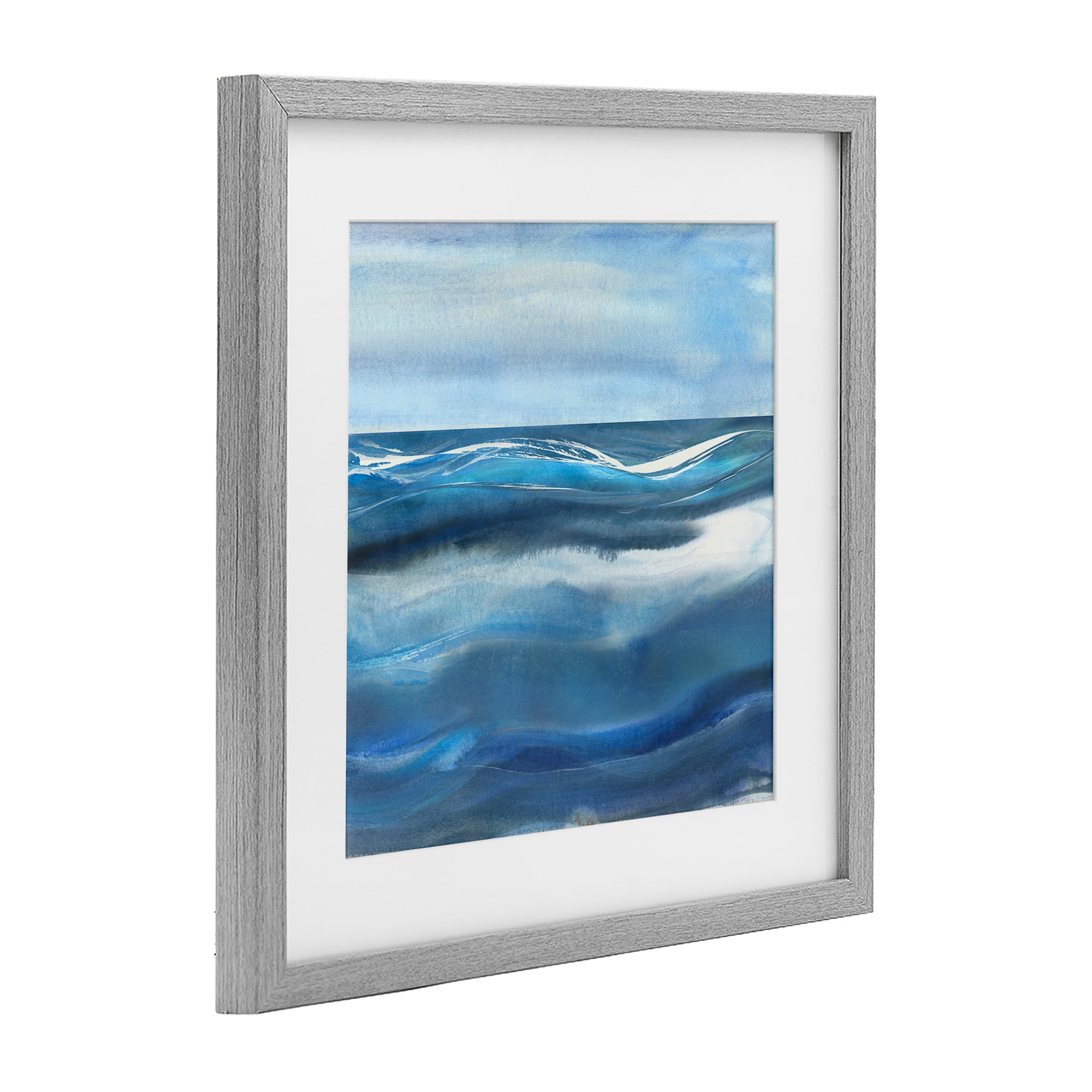 Stupell Industries Calm Expanse of Ocean Waves Gray Framed Print Under Glass, design by Susan Jill