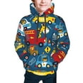 thumbnail image 5 of Kll Unisex Kids Boys Girls Hooded Pocket Pullover Hoodies-Vehicles Cartoon With Funny Drivers, 5 of 9
