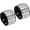 Black(Silver), variant on 2 Pcs Leather Punk Bracelet 8.7"/22cm Layered Row Square Rivets Bracelet, Red -
