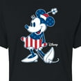thumbnail image 3 of Disney - Americana - Minnie Flag Pattern - Juniors Cropped Cotton Blend T-Shirt, 3 of 5