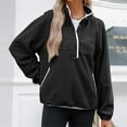 thumbnail image 5 of FAIWAD Womens Fuzzy Fleece Sweatshirt Long Sleeve Button Down Sweater Color Block Lightweight Tops with Pockets, 5 of 7