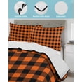 thumbnail image 4 of Farm Buffalo Plaid Full Size Down Alternative Comforter, Lightweight Comforter Quilt Bedding Set with Pillow Shams Orange Black Checkered All Seasons Bed Comforter Duvet Insert 78"x90", 4 of 7