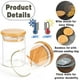 thumbnail image 4 of Frascos de vidrio para especias GPOVVIMX de 250 ml con tapas herméticas de bambú, 12 unidades, 4 of 6