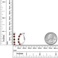 thumbnail image 2 of Gem Stone King 925 Sterling Silver Women Hoop Earrings Red Garnet White Created Sapphire (1.82 Cttw, Round Cut, 3/7 inch Diameter), 2 of 4