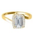 thumbnail image 2 of Mauli Jewels Engagement Rings for Women 1.15 Carat Emerald Shape Cubic Zirconia And Diamond Ring 4 prong 10K Solid Yellow Gold, 2 of 7