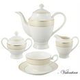 thumbnail image 2 of Stylish and Elegant 57 Pieces Bone China Dinnerware Set Service for Hosting Parties and Events for 8 People - 57 Piece, Beige Border with 24K Gold Trim, 2 of 4