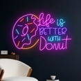thumbnail image 2 of Handmadetneonsign Life Is Better With Donut Neon Light, Donut Neon Sign, Donut Bakery Led Light, 2 of 5
