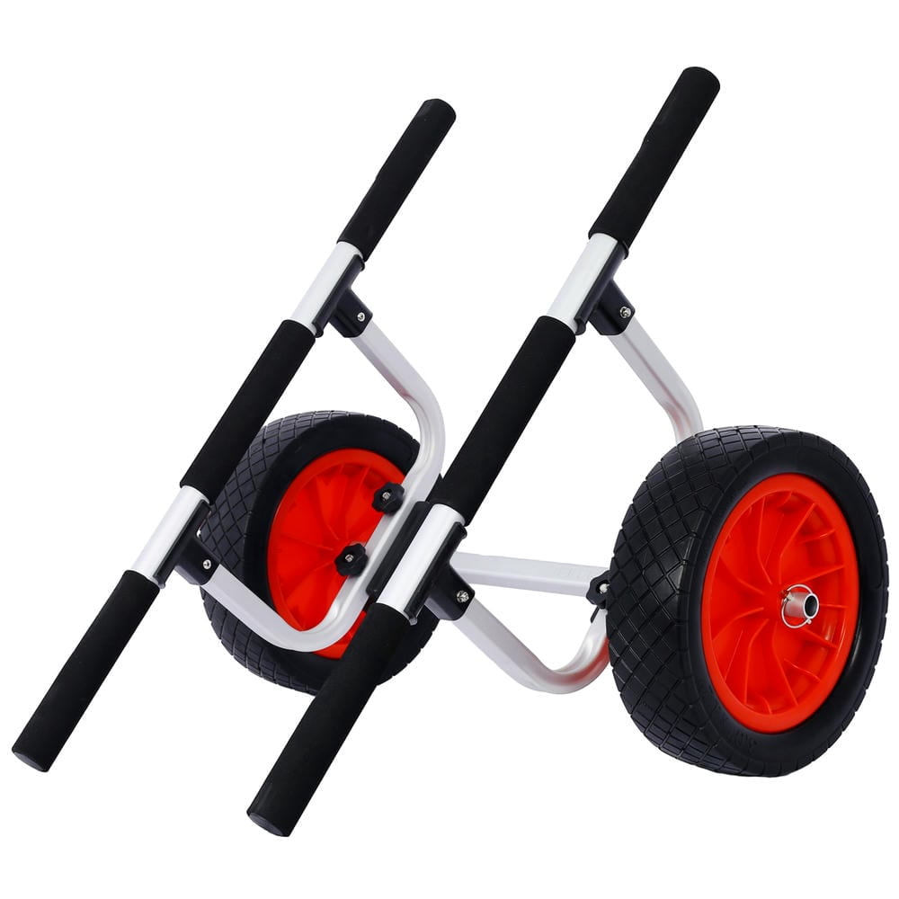 Topcobe Heavy Duty Kayak Cart, Adjustable Width Kayak Trolley with Airless Kayak Wheels