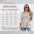thumbnail image 4 of TEMOFON 3/4 Length Sleeve Blouse for Women Summer Dressy Casual V Neck Pleated Womens Tops Boho Dot Printed Shirts M, 4 of 7