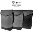 thumbnail image 7 of OPUX 2 Bottle Wine Bag Tote Carrier, Leakproof Insulated Wine Cooler Bag for Travel Picnic, Padded Portable Wine Bag with Pocket for Party Christmas Gift for Wine Lovers Women Men, Black/White Stripes, 7 of 7