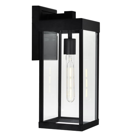 CWI Lighting Windsor 1 Light Modern Black Metal Outdoor Wall Light