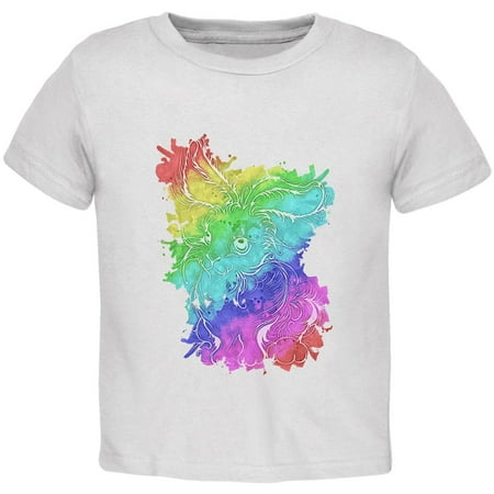 

Rainbow Watercolor Easter Bunny Toddler T Shirt White 2T