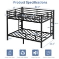 thumbnail image 6 of Queen over Queen Metal Bunk Bed Frame for Adults with Under-Bed Storage Space,Black, 6 of 8