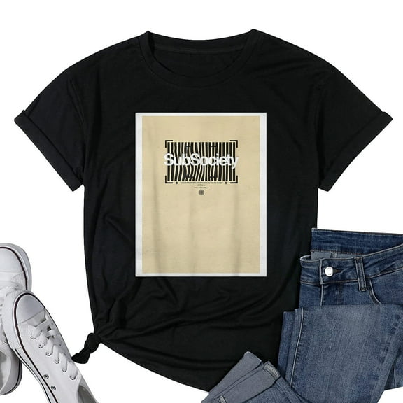 Womens SubSociety Barcode T-Shirt Black Small