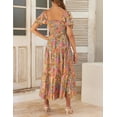 thumbnail image 4 of Vestido ZESICA 2025 boho con estampado floral y cuello cuadrado, largo maxi, 4 of 5