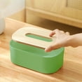 thumbnail image 6 of AuroraX Green Tissue Box Cover Cube Rectangle Art Deco Decorative Napkin Holder Stylish & Minimalist Wood Grain Facial Tissue Dispenser for Home,Table,Kitchen, 6 of 6