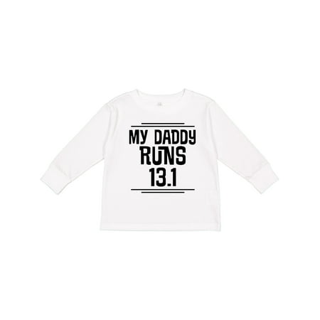 

Inktastic My Daddy Runs Half Marathon Gift Toddler Boy or Toddler Girl Long Sleeve T-Shirt