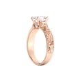 thumbnail image 3 of 14K Rose Gold 2.06 CT natural peach/pink VS Morganite Ring with Diamonds Vintage Hand Engraved Art Deco, 3 of 4