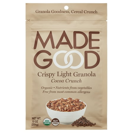MadeGood, Granola, Gluten Free, Vegan, Cocoa Crunch Crispy Light Granola, 10 oz Pouch