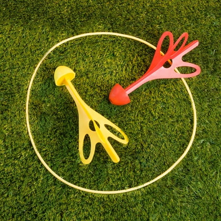 Lawn Darts Outdoor Game with 4 Plastic Giant Darts with Rounded Rubber...