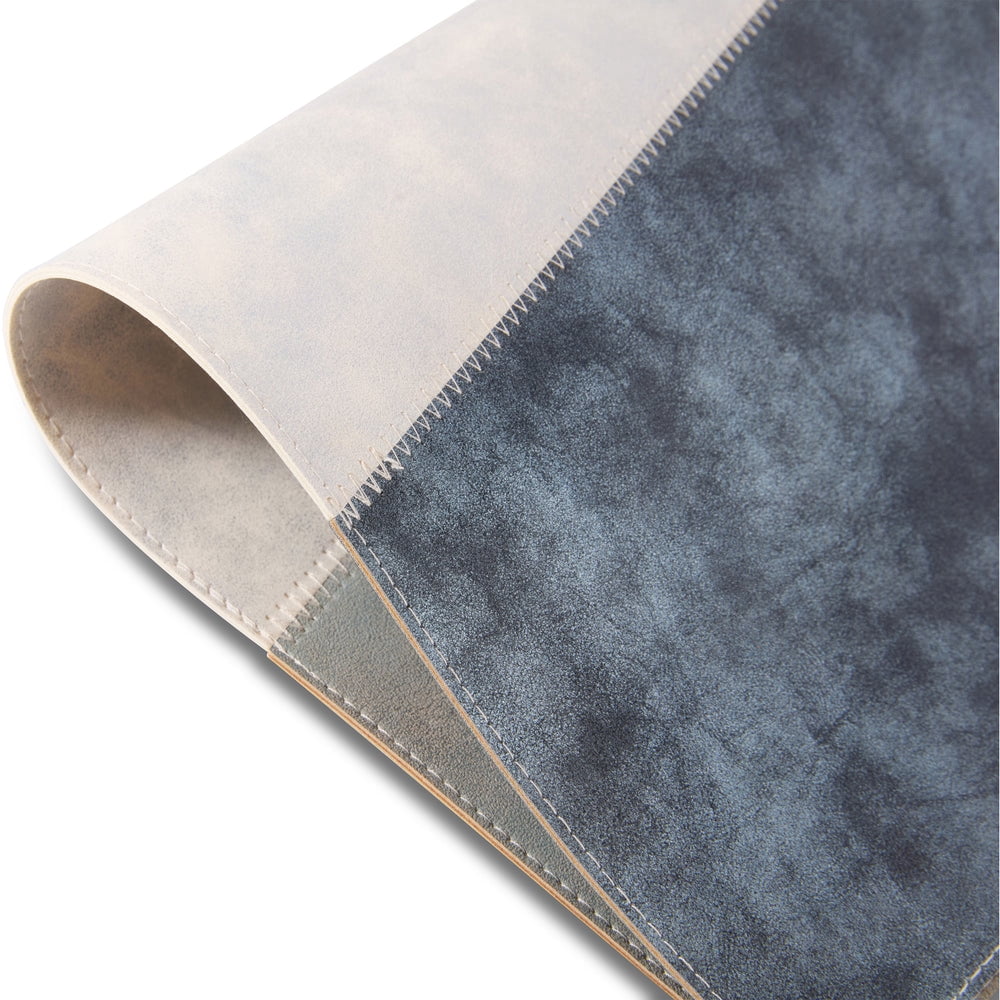 Ala Carte by Dainty Home Milano Patchwork Textured Faux Leather Placemats – Set of 4, Reversible, Non-Slip, Washable, Heat & Tear Resistant – 12x18 in Dining Table Mats