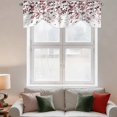 thumbnail image 3 of Tie Up Valances for Windows, Leaves Adjustable Valance Curtains Window Treatment for Living Room/Bedroom Windows, Pink Brown Summer Botanical Rod Pocket Kitchen Curtains & Drapes 60x18 Inch, 3 of 9