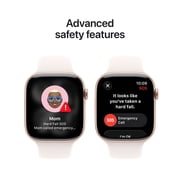 Apple Watch Series 11 [GPS + Cellular 46mm] Smartwatch with Rose Gold Aluminum Case with Light Blush Sport Band - M/L