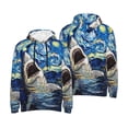 thumbnail image 6 of Bingfone Vintage Starry Sky Shark Men's Drawstring Hoodie Long Sleeve Pocket Sweatshirts-4X-Large, 6 of 6