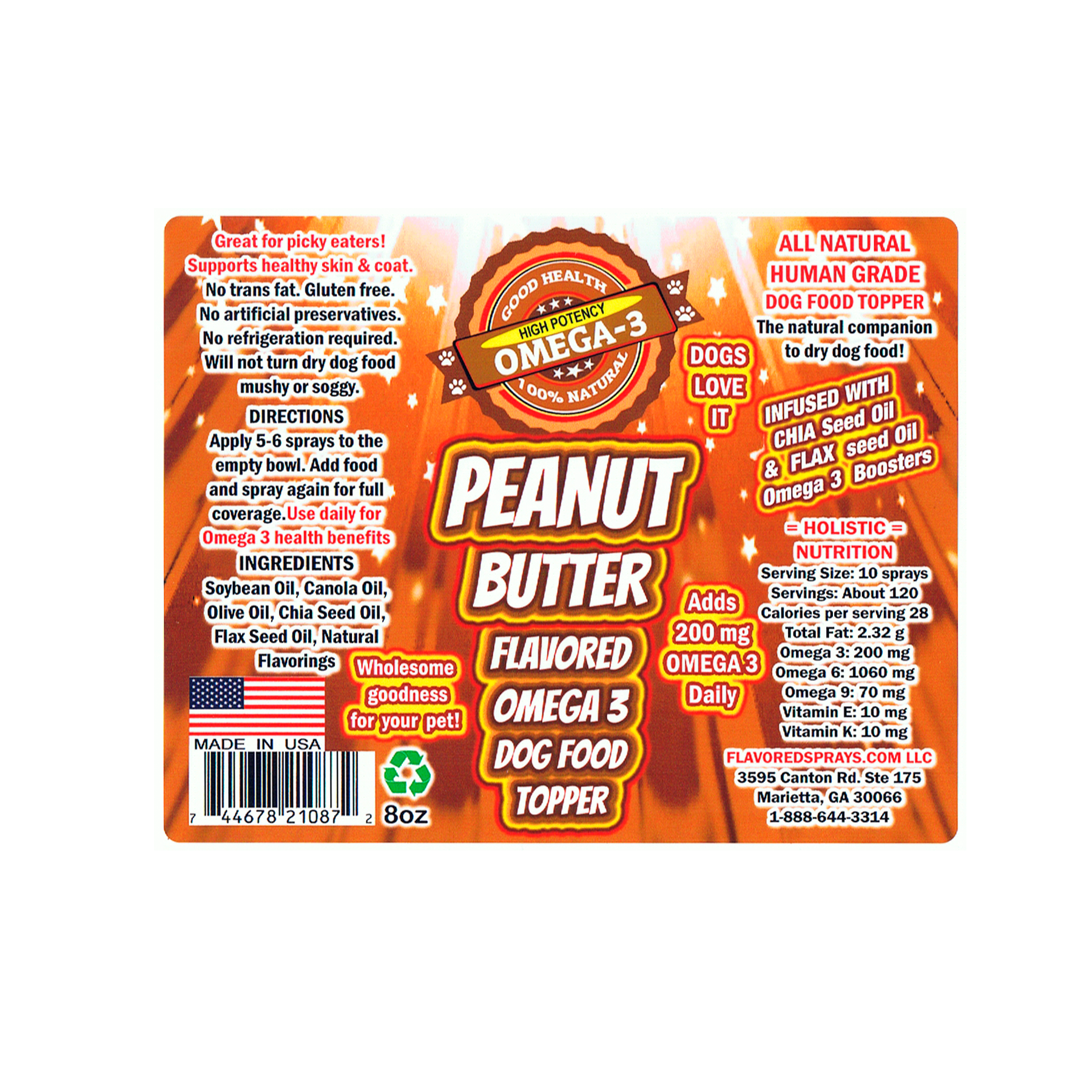 Peanut butter flavored top dry dog food