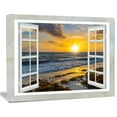 thumbnail image 2 of Tableau sur toile imprimée Design Art Paysage marin moderne Fenetre Ouvert Jaune, 2 of 2