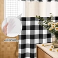 thumbnail image 3 of No Hook Shower Curtain, Black White Plaid Shower Curtains for Bathroom with See Through Top Window, Gradient Geometric Buffalo Checkered Waterproof & Washable Bath Curtain Stall 48"x72", 3 of 9