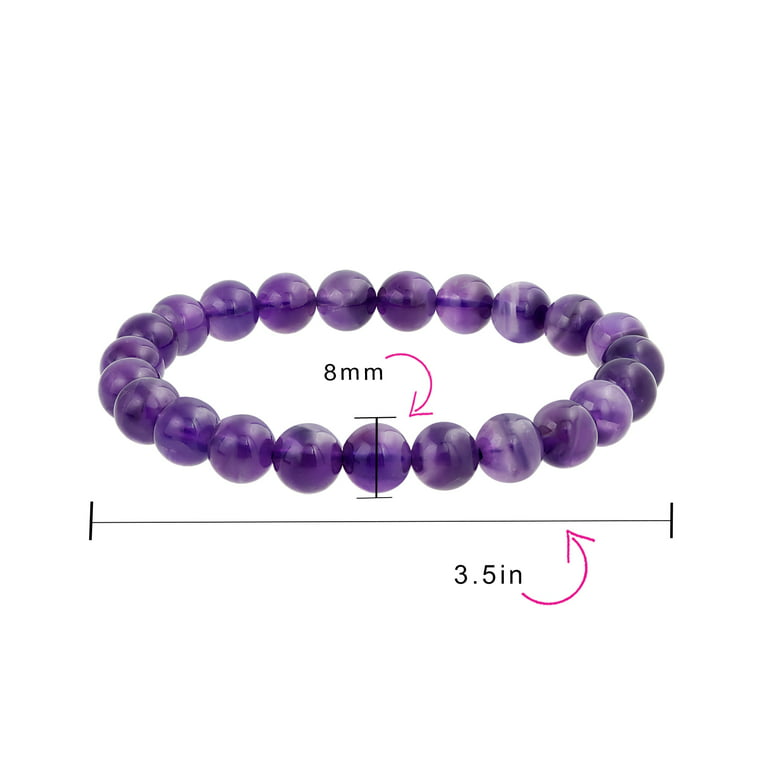 Amethyst Elastic Bracelet (A Grade) - 8mm Beads